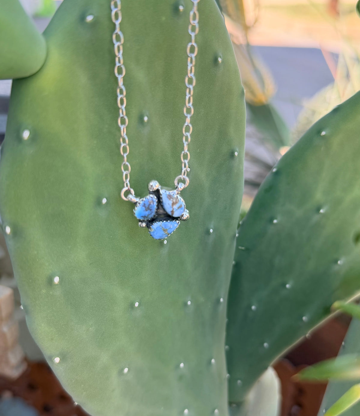 Golden Hills 3 Stone Necklace
