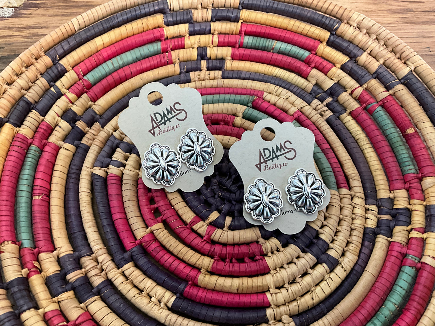 Small Silver Concho Earrings