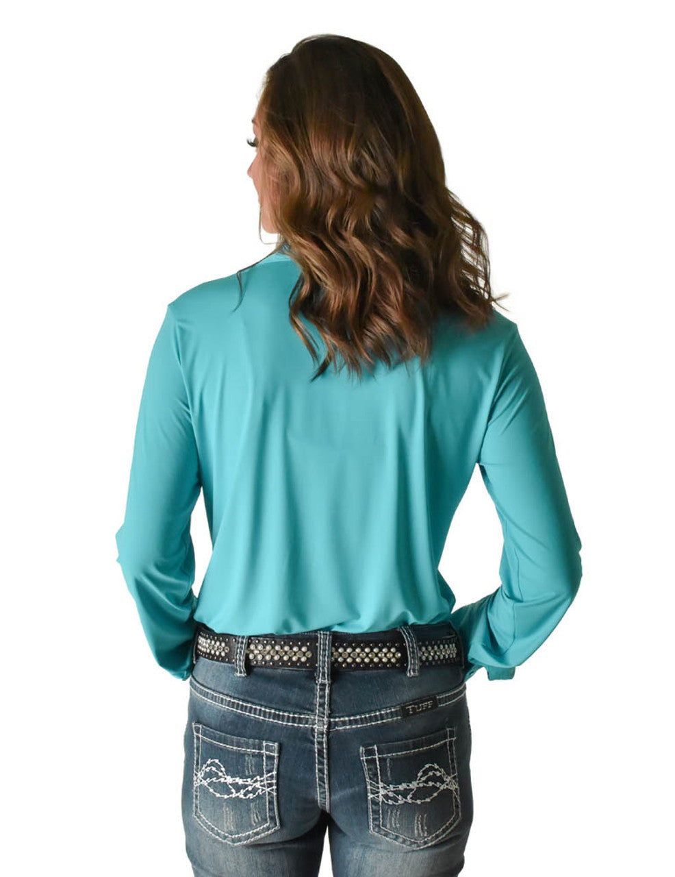 Cowgirl Tuff Breathe Instant Cooling pullover button up (turquoise)