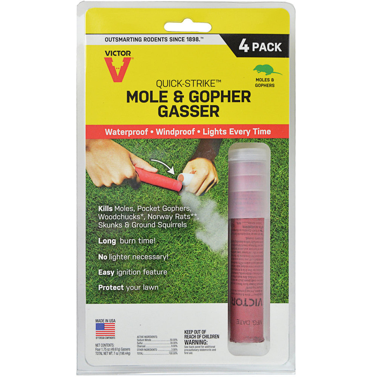 Victor Quick-Strike Mole & Gopher Gasser 4 Pack