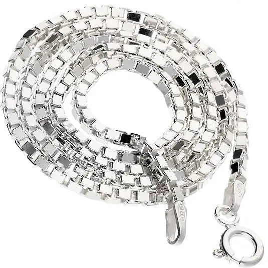 2mm Sterling Silver Box Chain Necklace