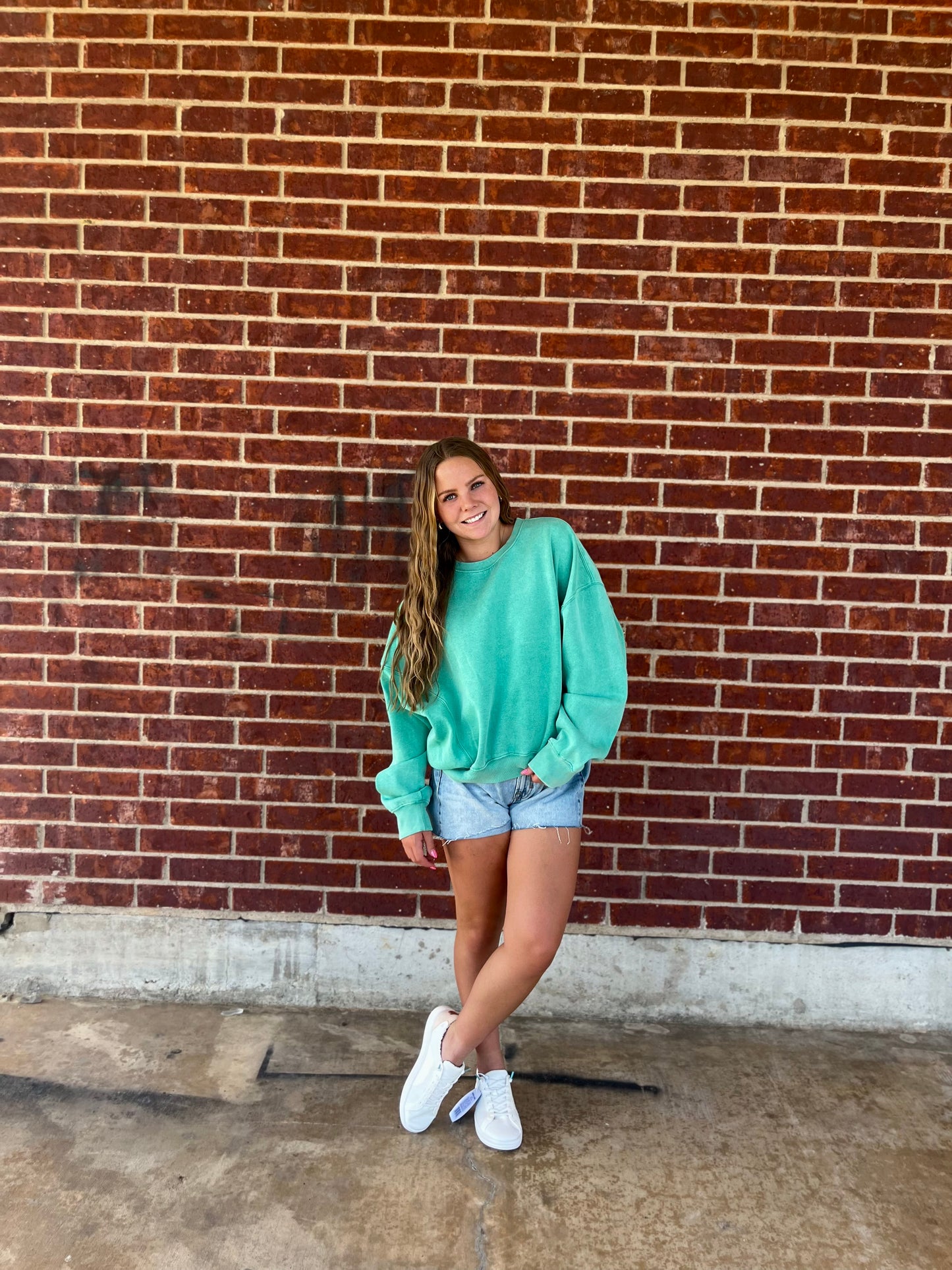 Lazy Days Pigment Washed Sweatshirt Top