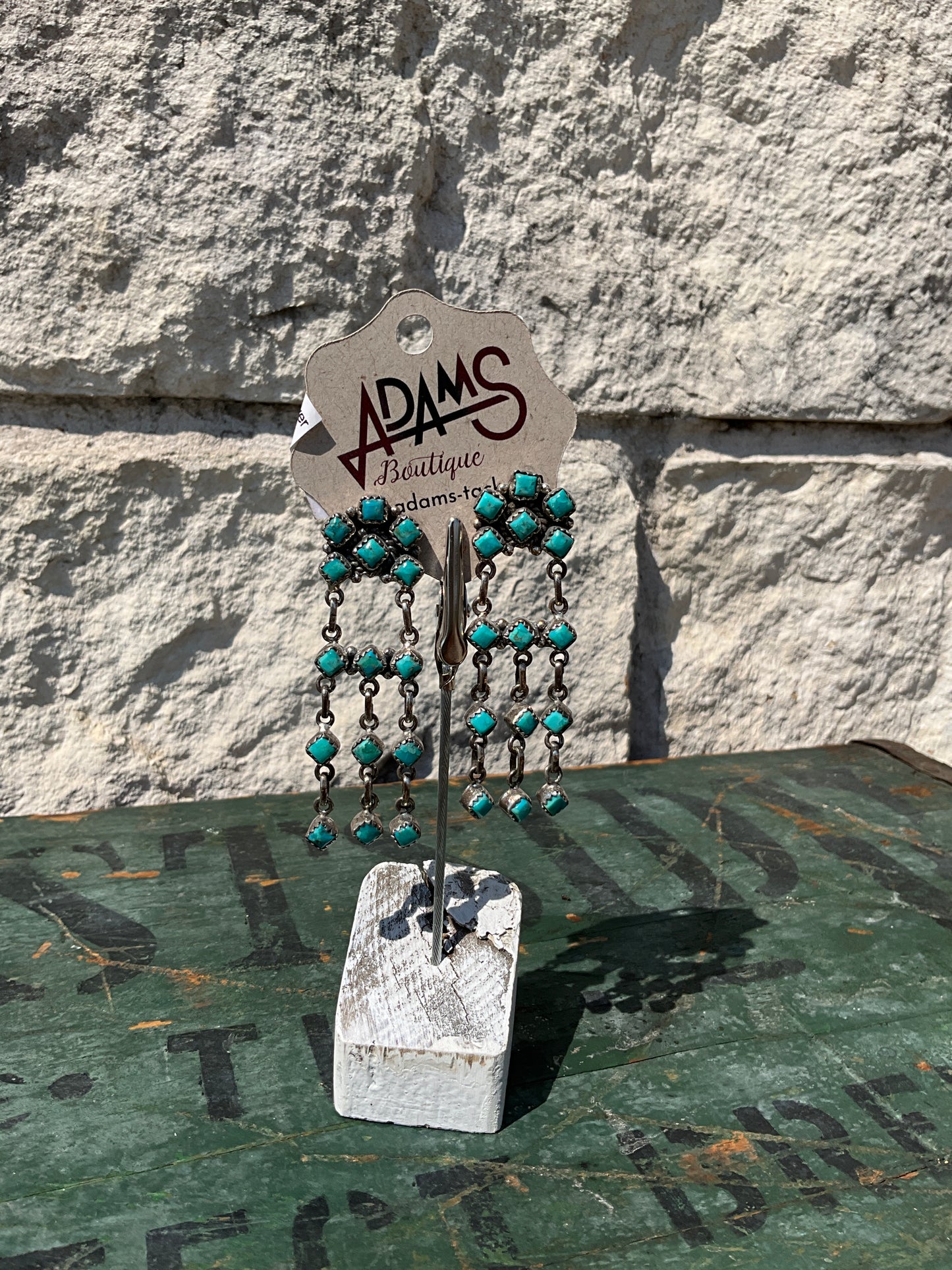 Turquoise Earring Dangle Flower