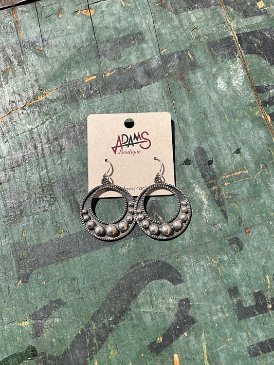 Silver Circle Dot Earring