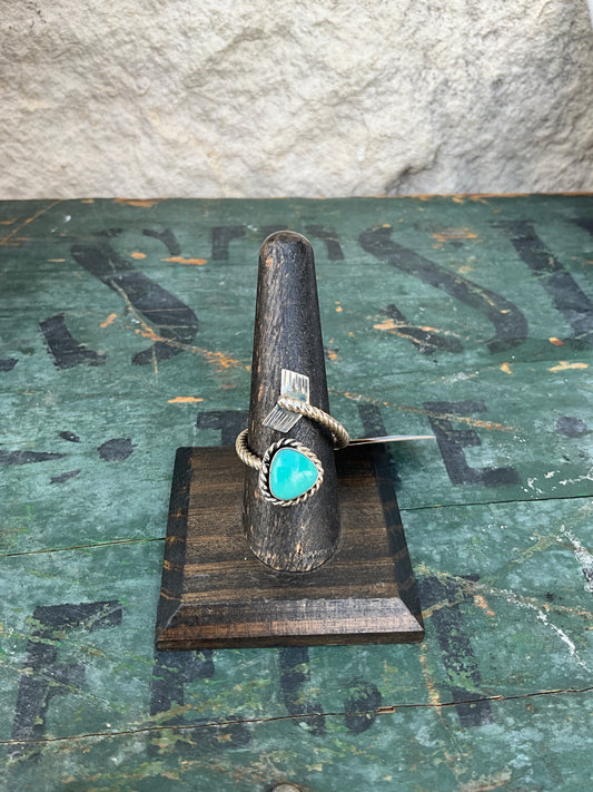 Navajo Sterling Silver & Turquoise Adjustable Arrow Ring