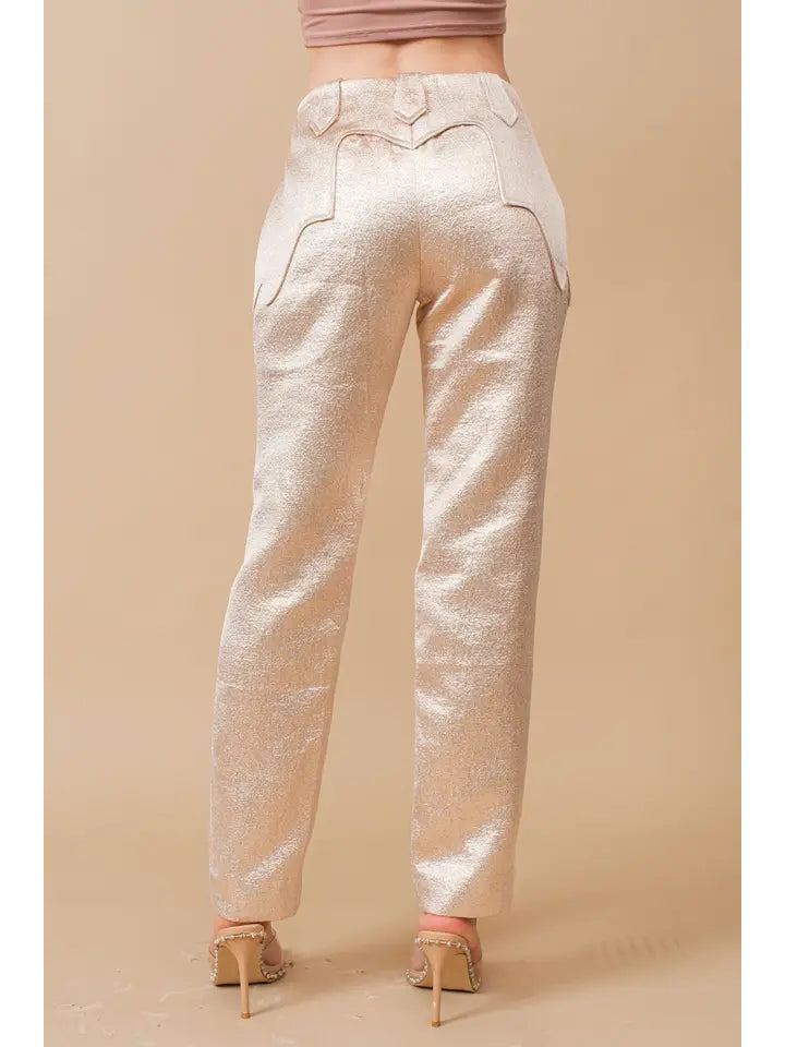Metallic Straight-Leg Ankle Sable Western Pants – Adams Tack