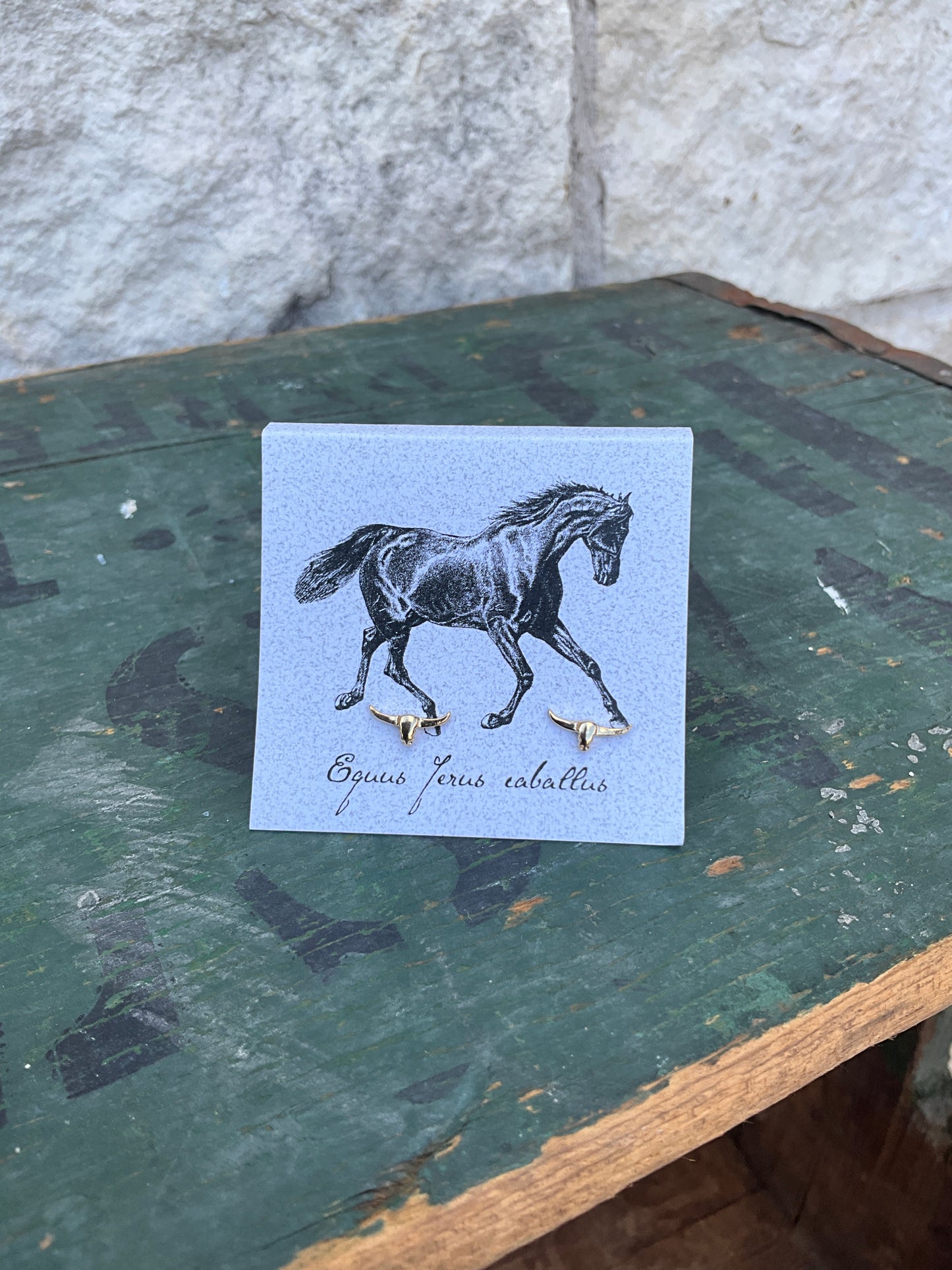 Longhorn Stud Earrings - Gold Natural History