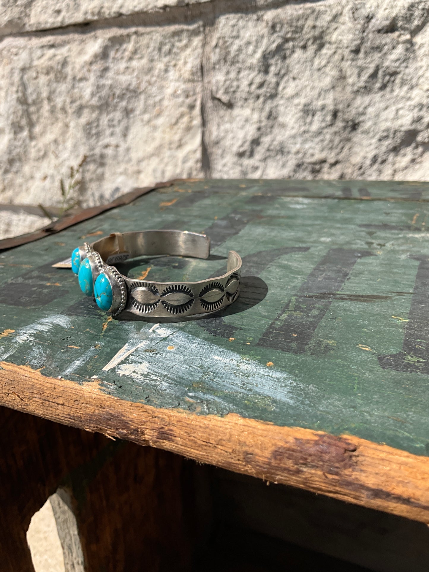 Turquoise 3 Stone Cuff
