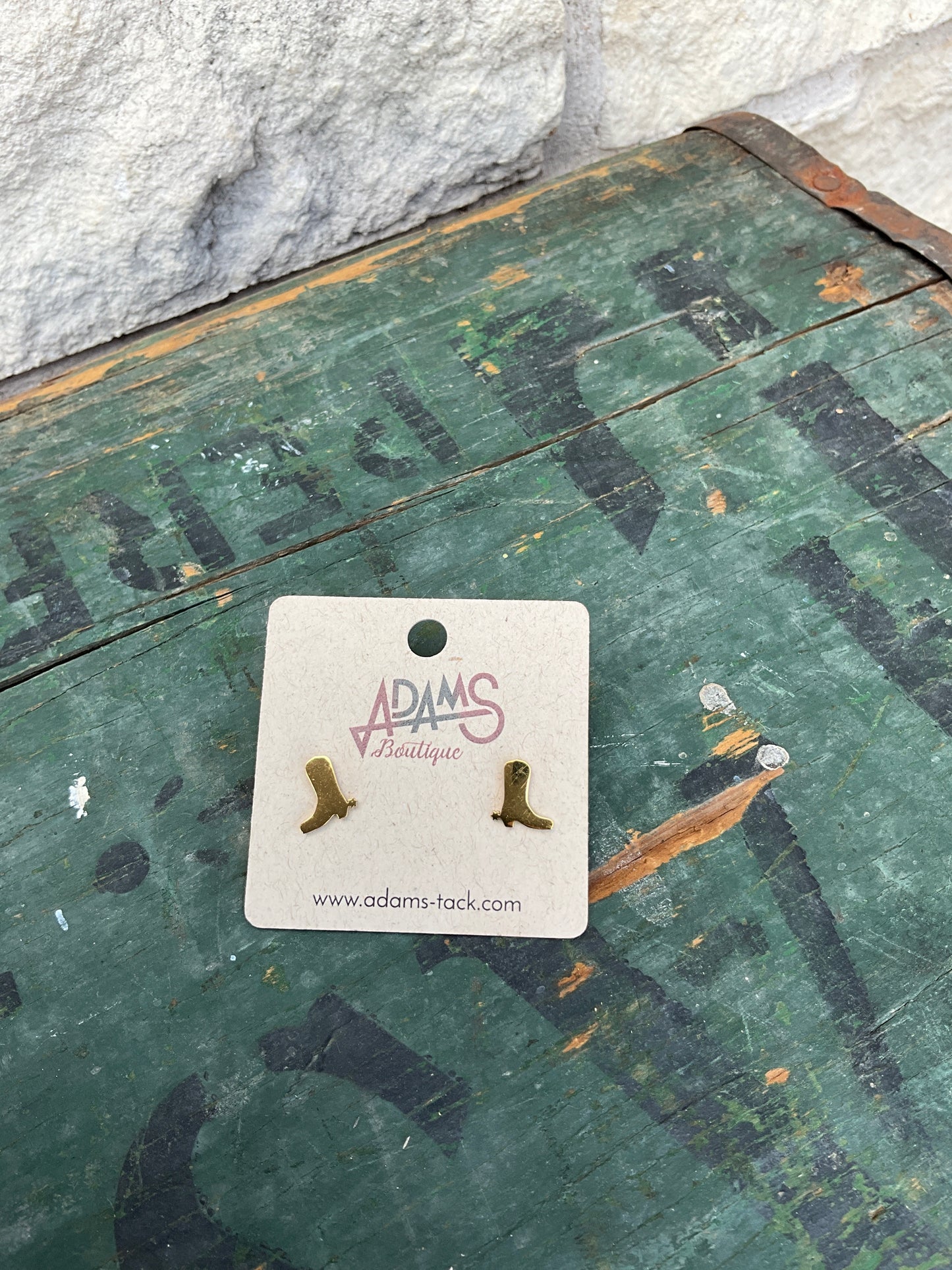 Gold Boot Stud Earring