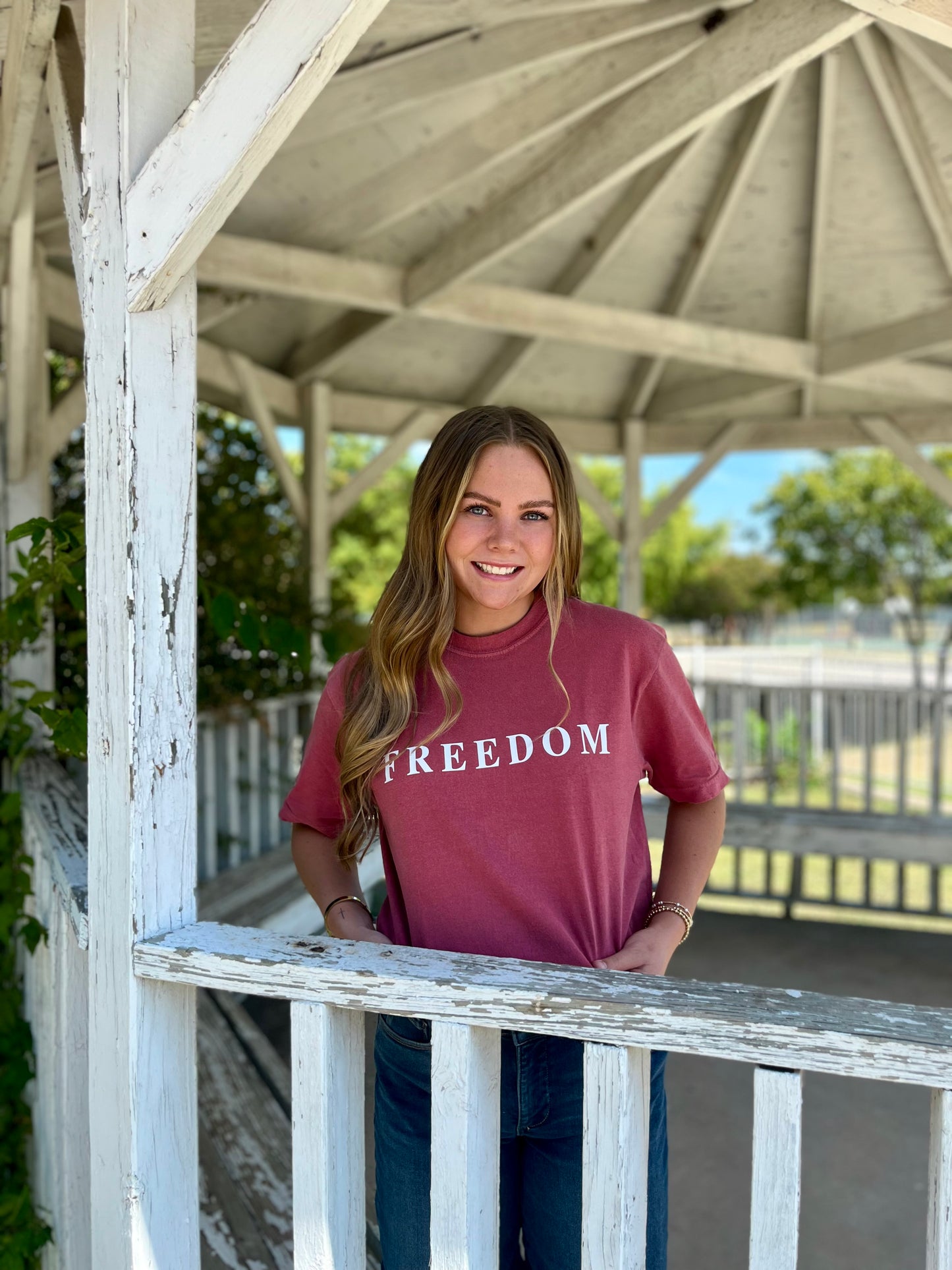 Patriotic Freedom Comfort Colors Tee Red