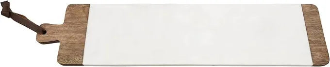 Long Wood Marble Serving Board
