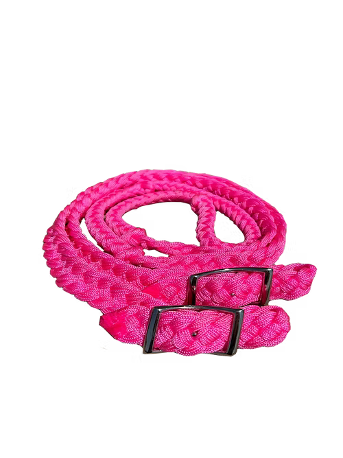 Pink Braided Adjustable Pony Reins
