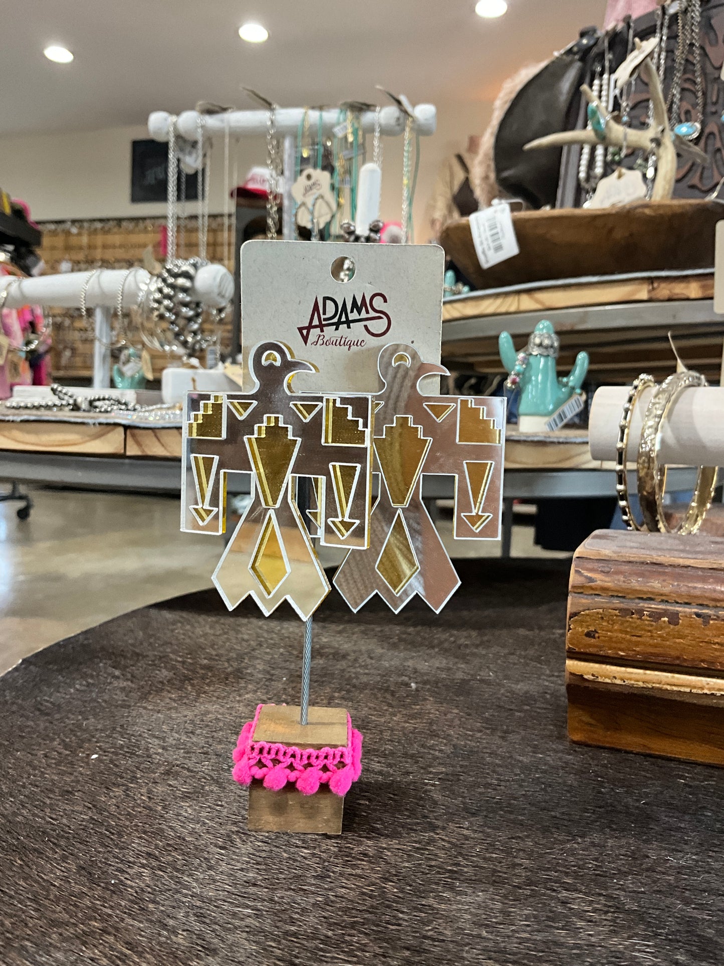 Silver & Gold Thunderbird Earrings