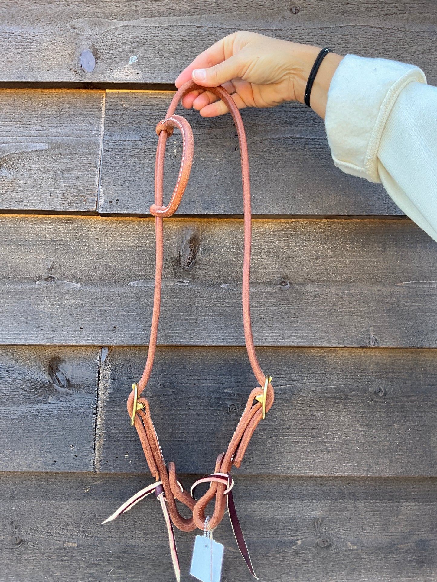 Double Buckle Slip Ear Headstall (Natural)