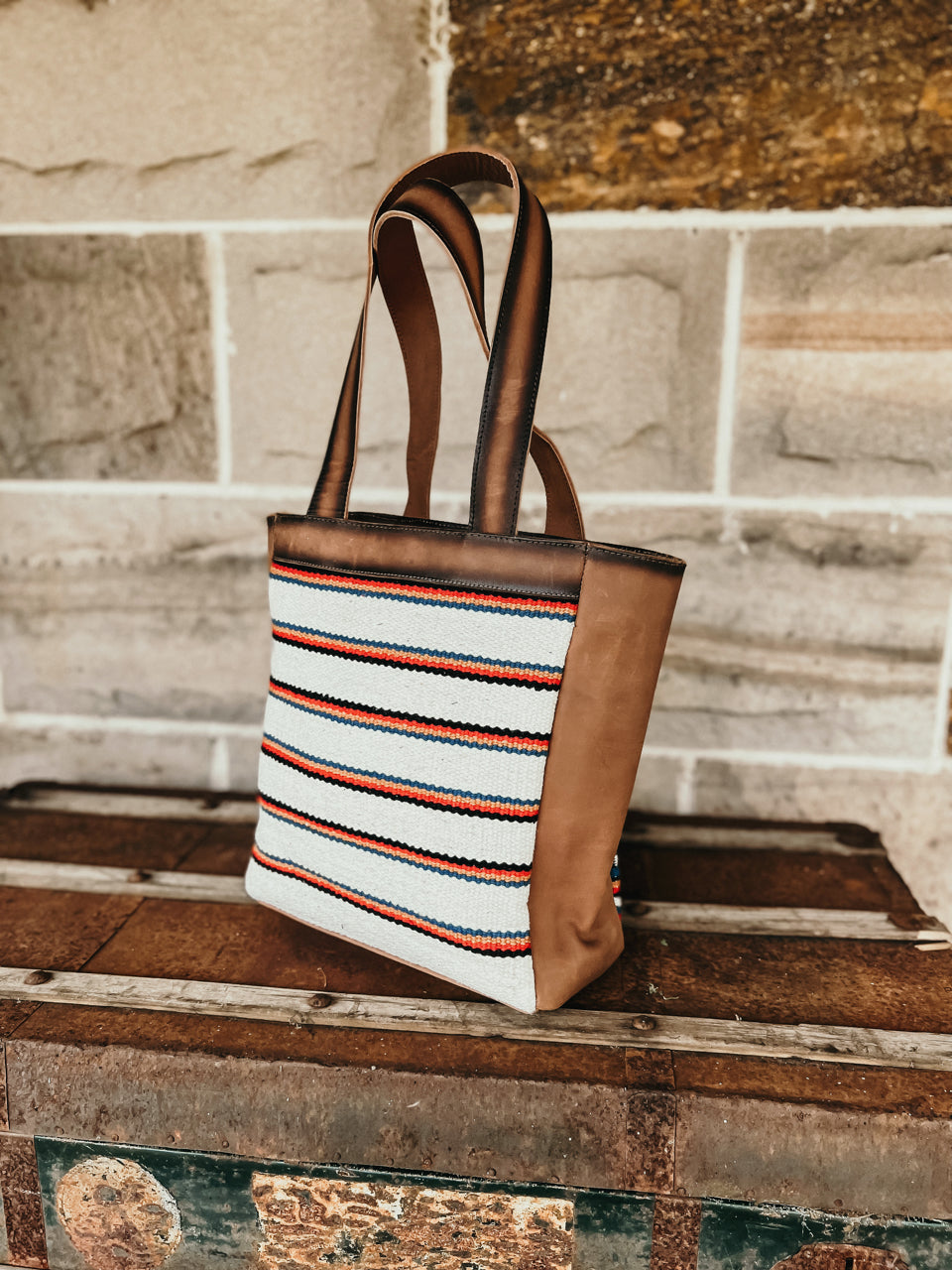 Free Bird Collection Tote Bag W/ Brass Closures