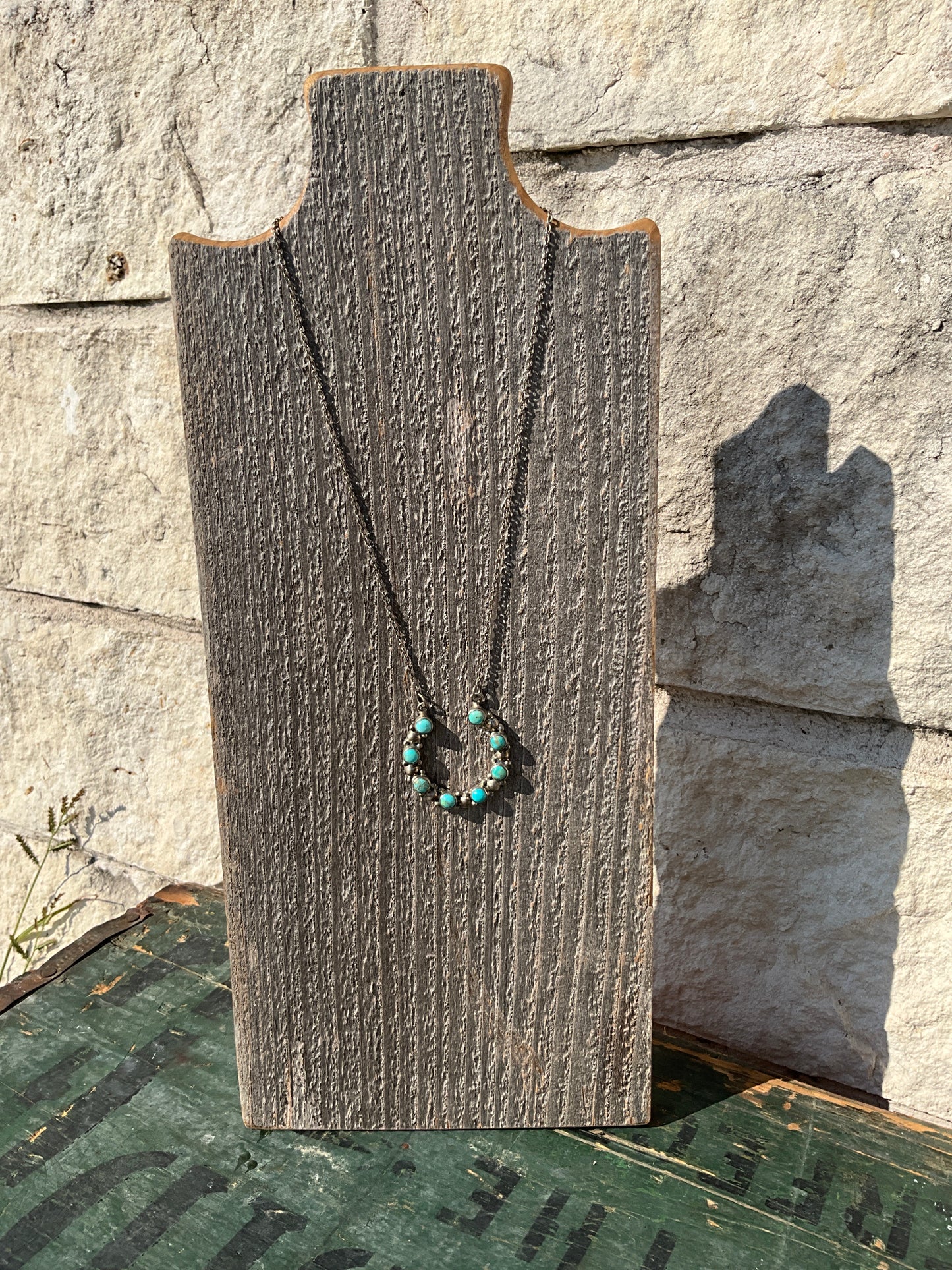 Handmade Turquoise & Sterling Silver Horseshoe Necklace