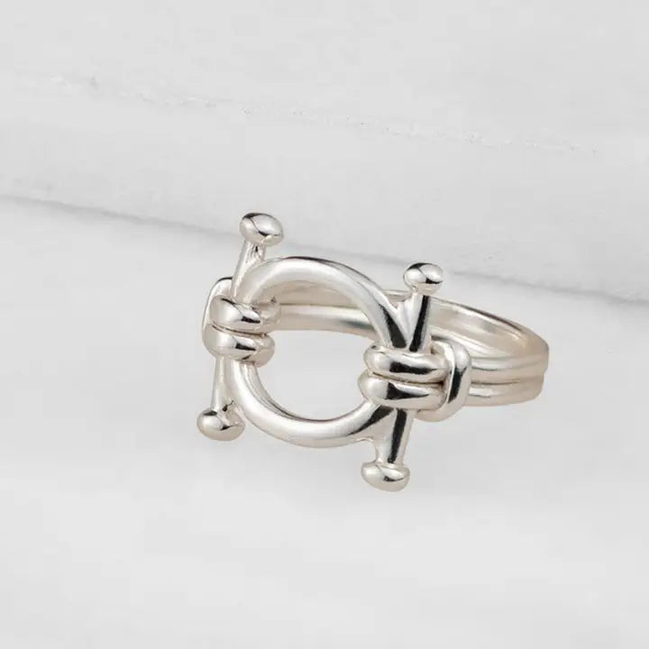 Bocara - Horse Bit Equestrian Ring in Silver