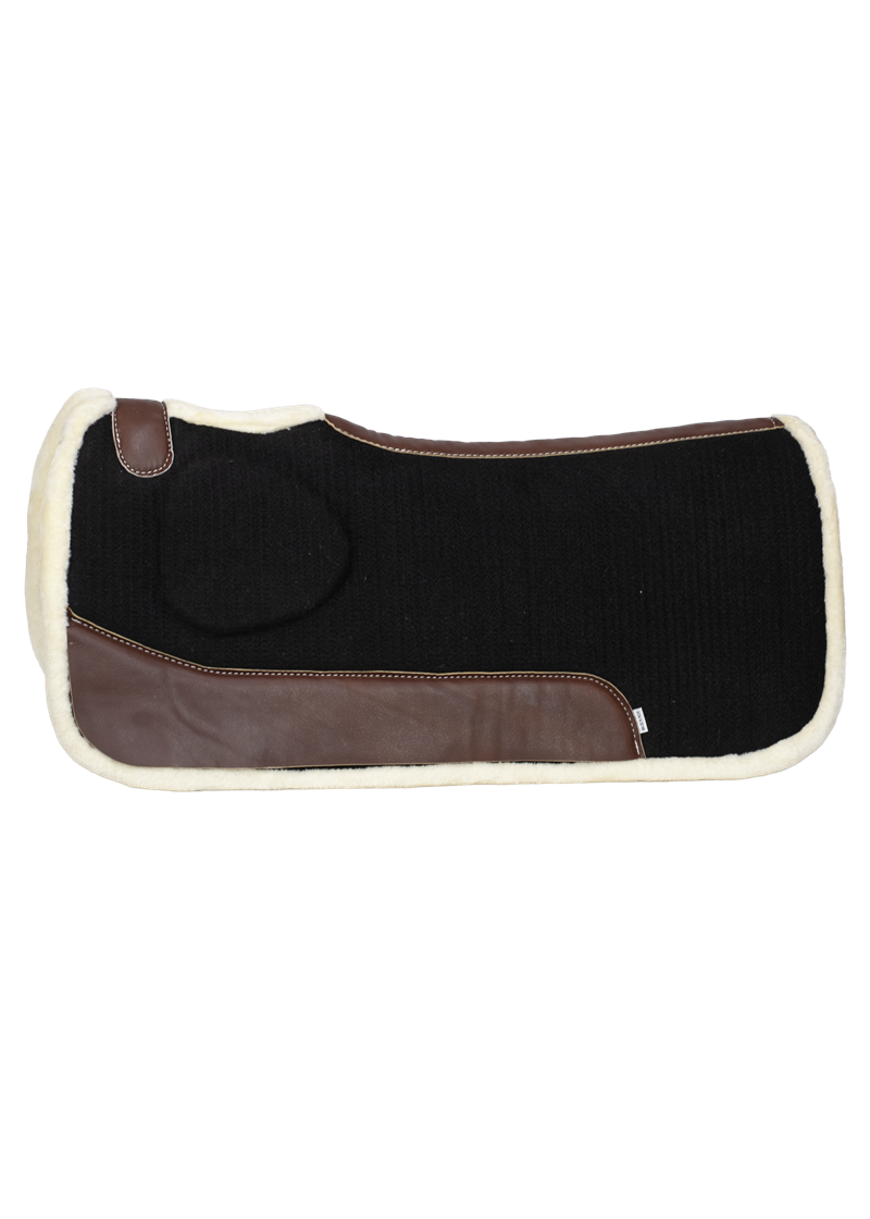 Built Up Gel Insert Felt Pad - Fleece Lined (Black)