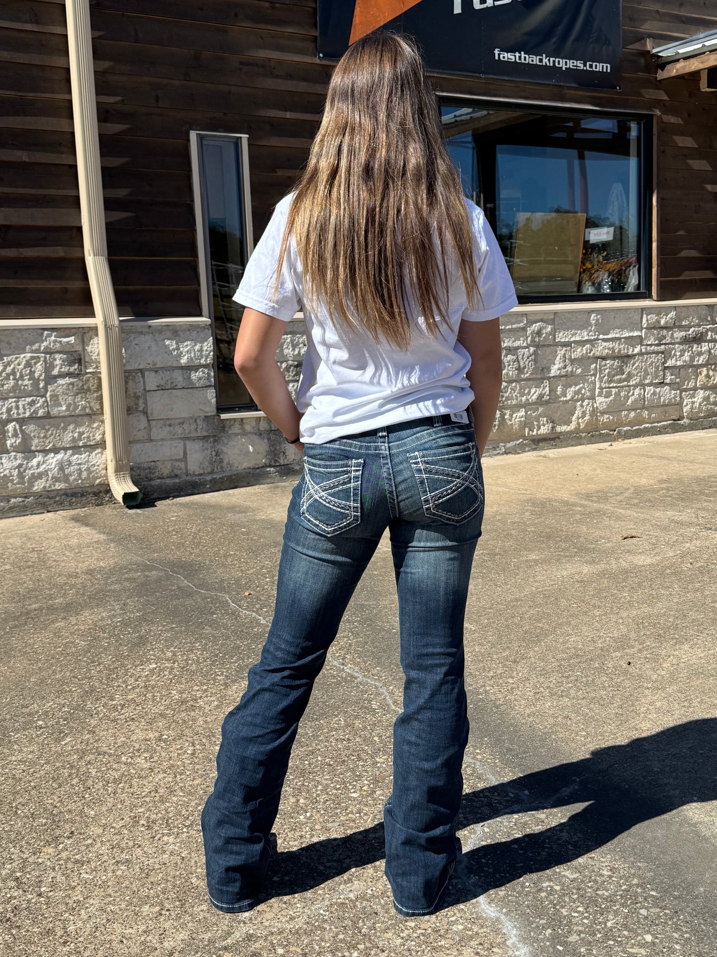 Ariat Mid Rise Stretch Entwined Boot Cut Jean