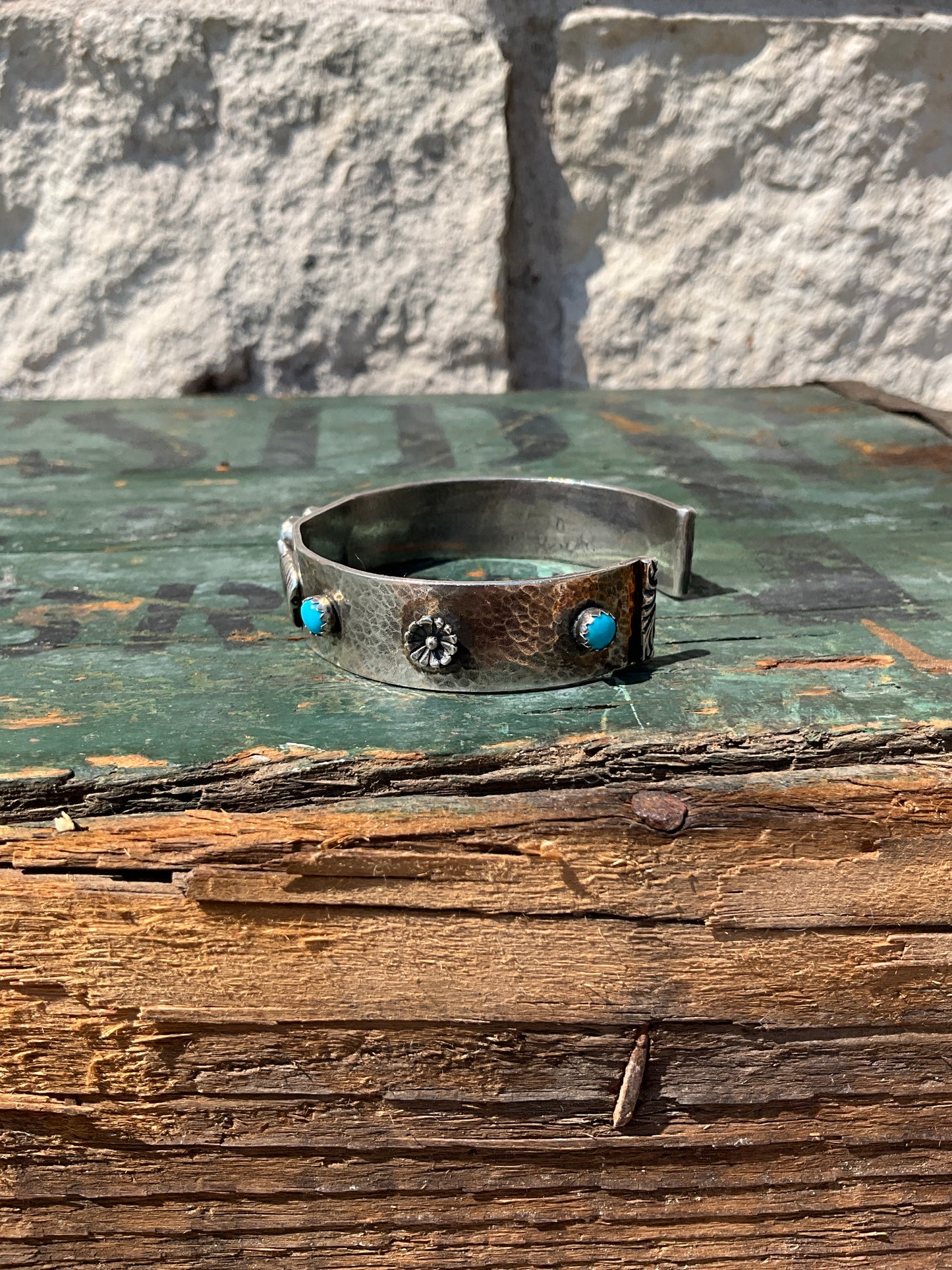 Turquoise Heart & Horse Cuff