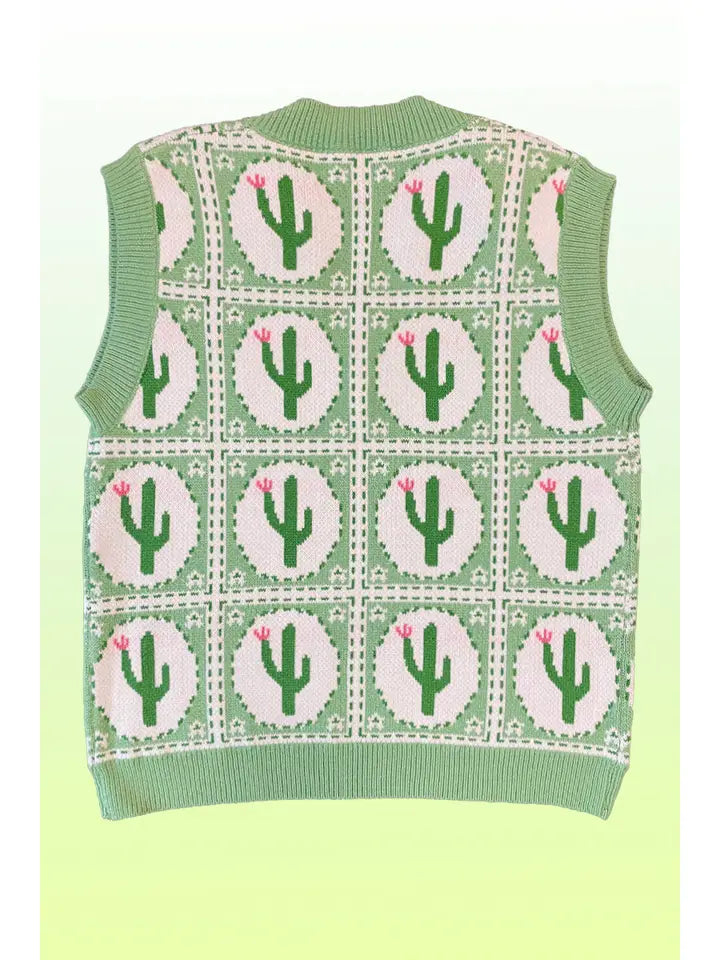 Cactus Tiled Sweater Vest