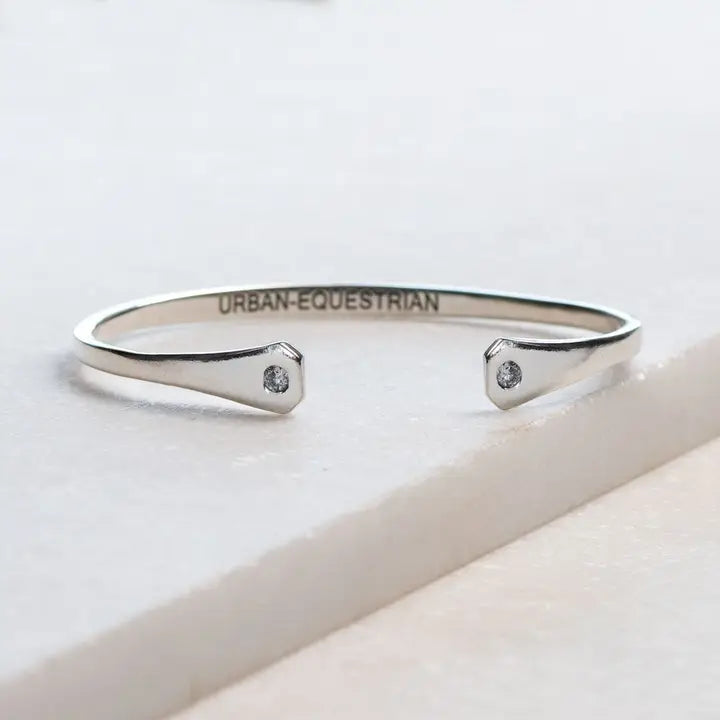 Charmed Horseshoe Nail Cuff- Silver
