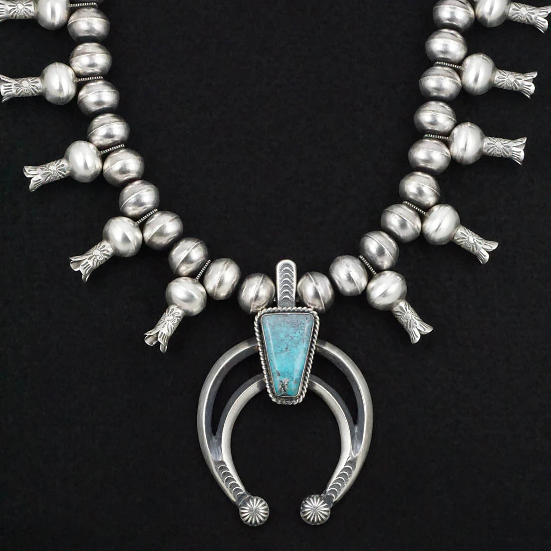 Chris Hale Turquoise & Sterling Silver Squash Blossom