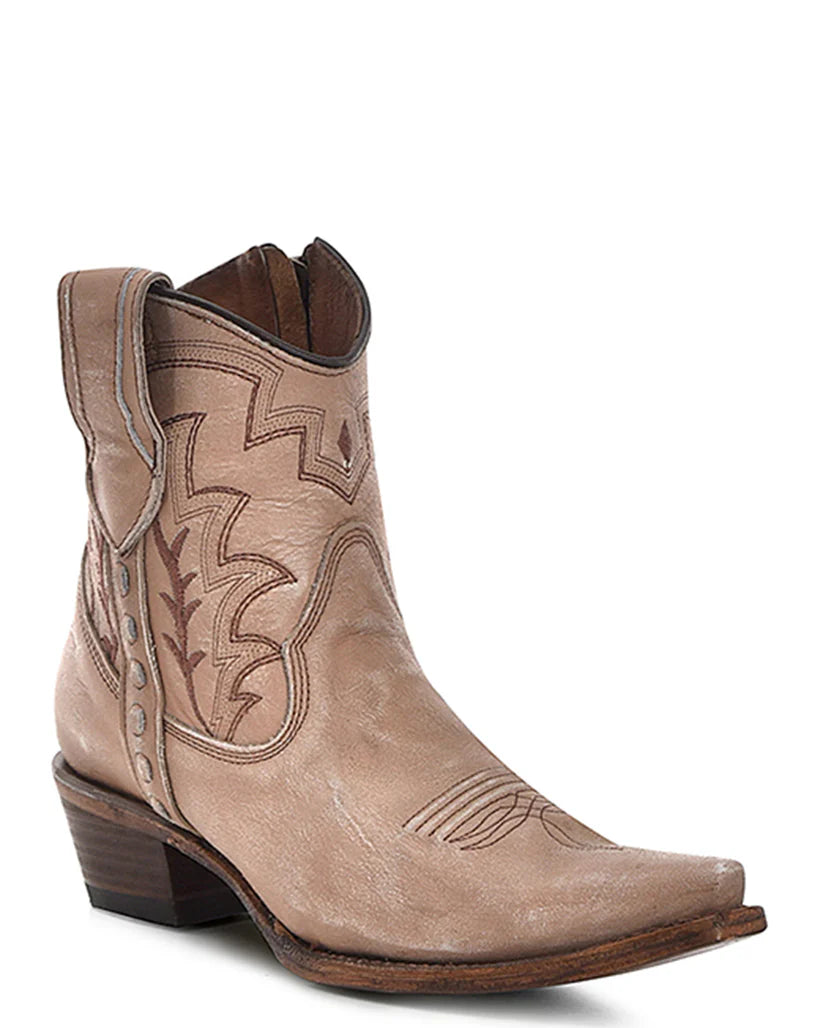 Women's Sand Embroidered Western Booties