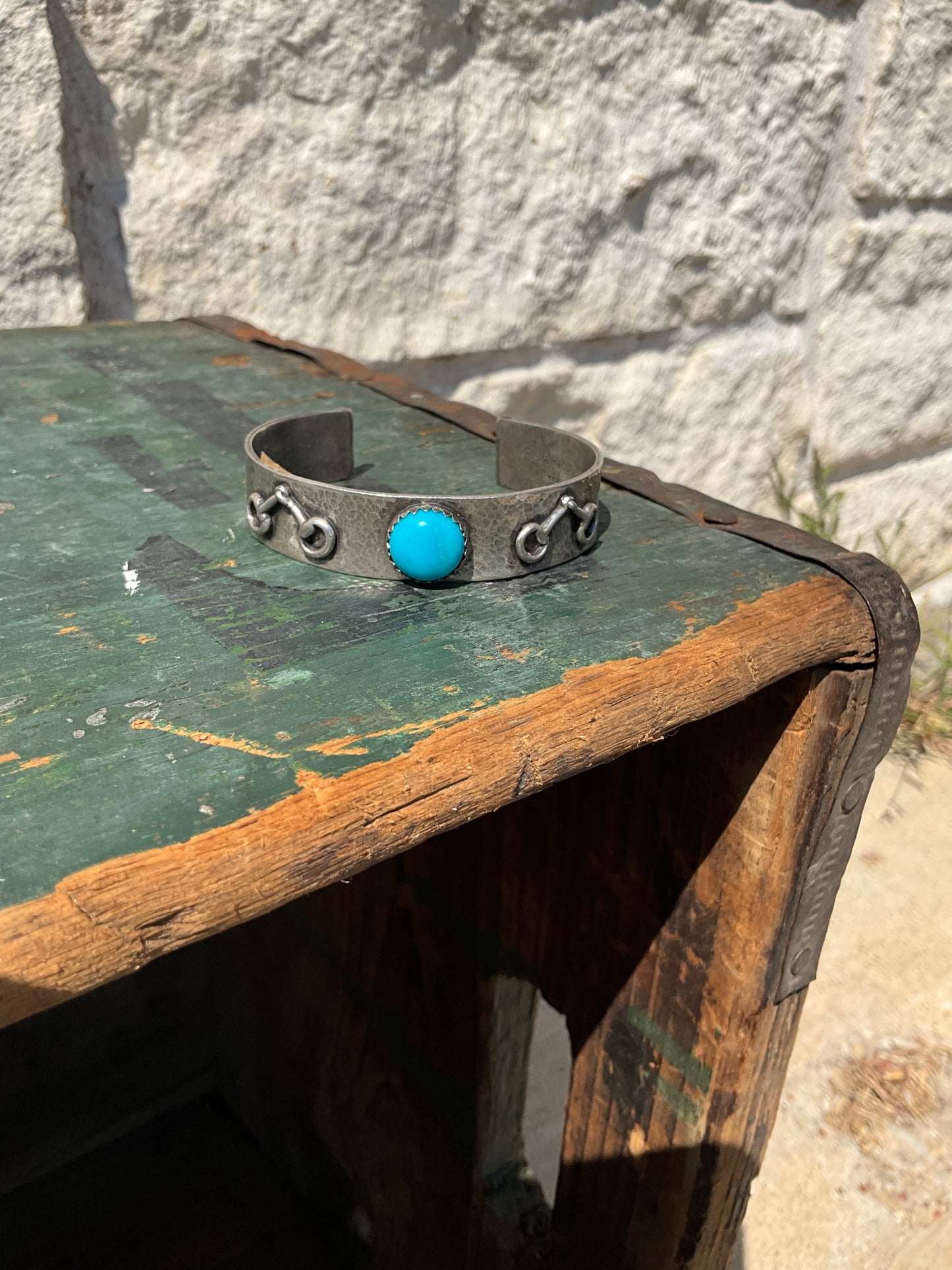Snaffle Bit and Turquoise Cuff