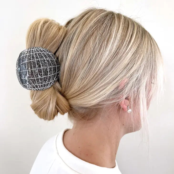 Hand-Painted Disco Ball Claw Hair Clip