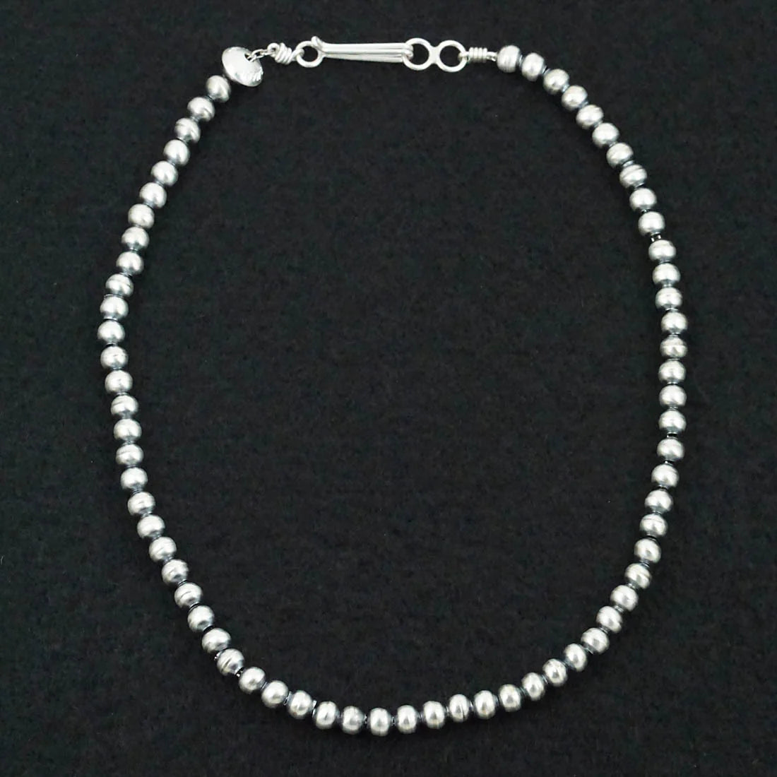 Dorinda Mariano Sterling Silver Navajo Pearl Necklace 14"