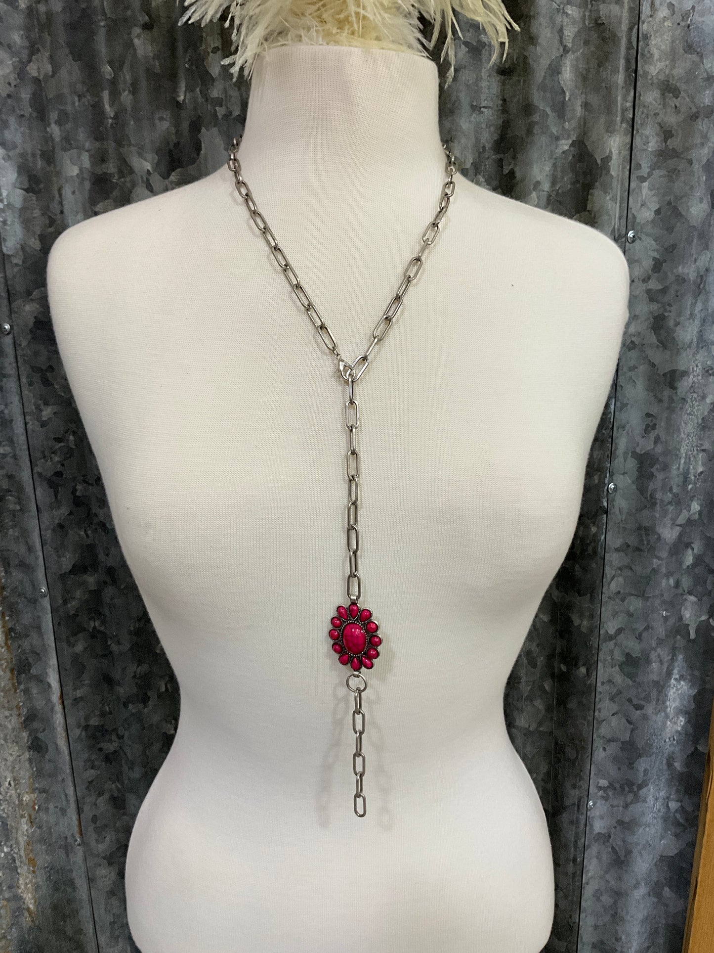 LARIAT CONCHO NECKLACE