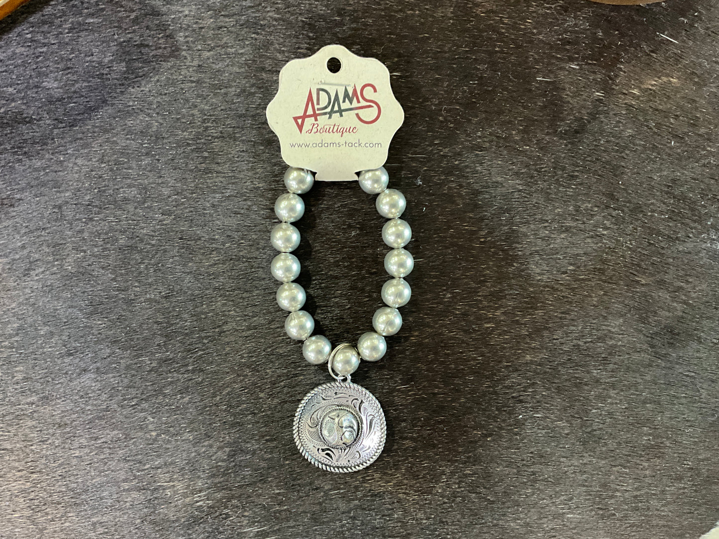 SILVER HAT LARGE BEAD BRACELET