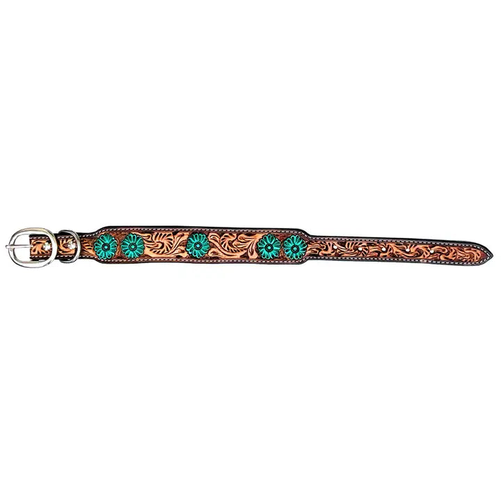 Ella Young Western Leather Hand Made Dog Collar