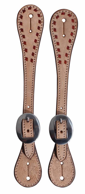 Buckstitched Roughout Spur Straps