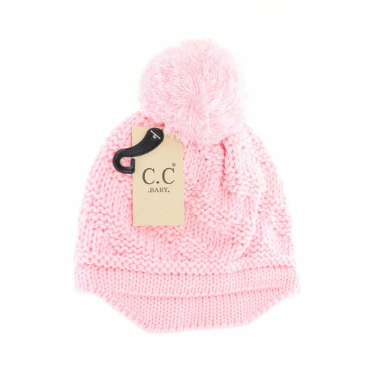 Baby Brim Beanies With Pom