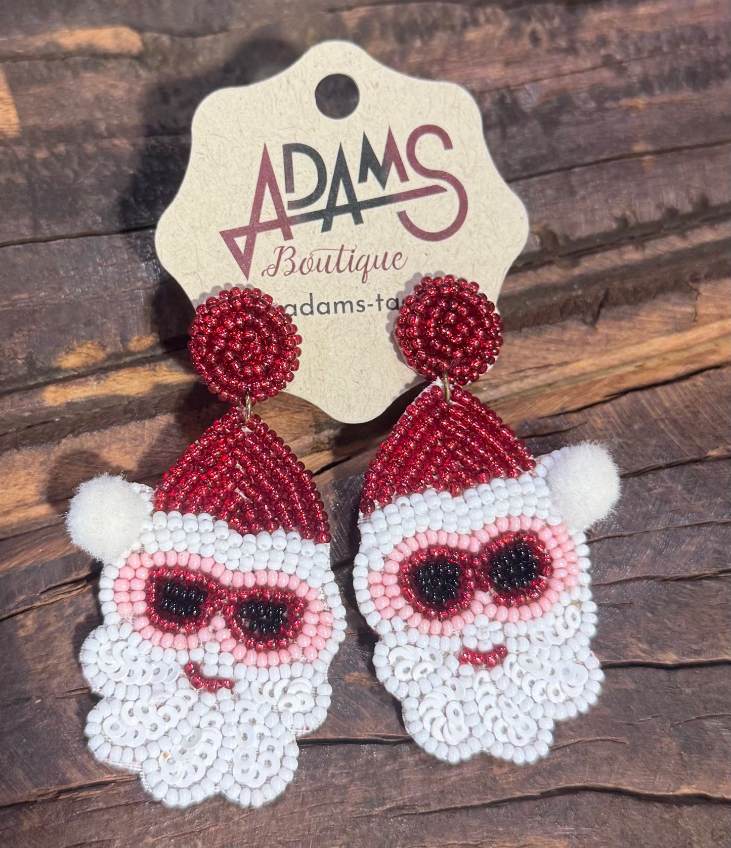 Beaded Santa Earrings