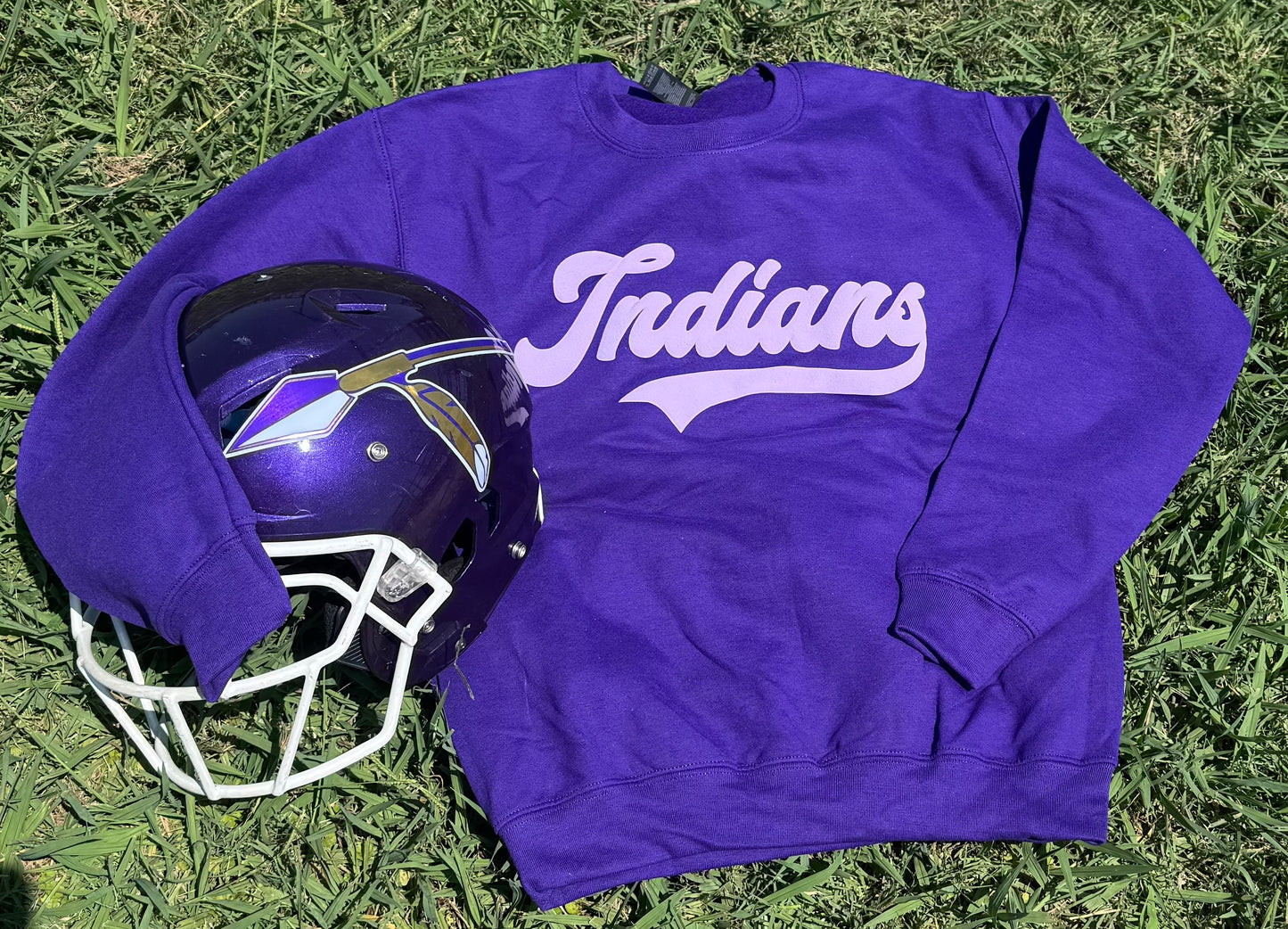 Purple/Purple Indians Crewneck Sweatshirt