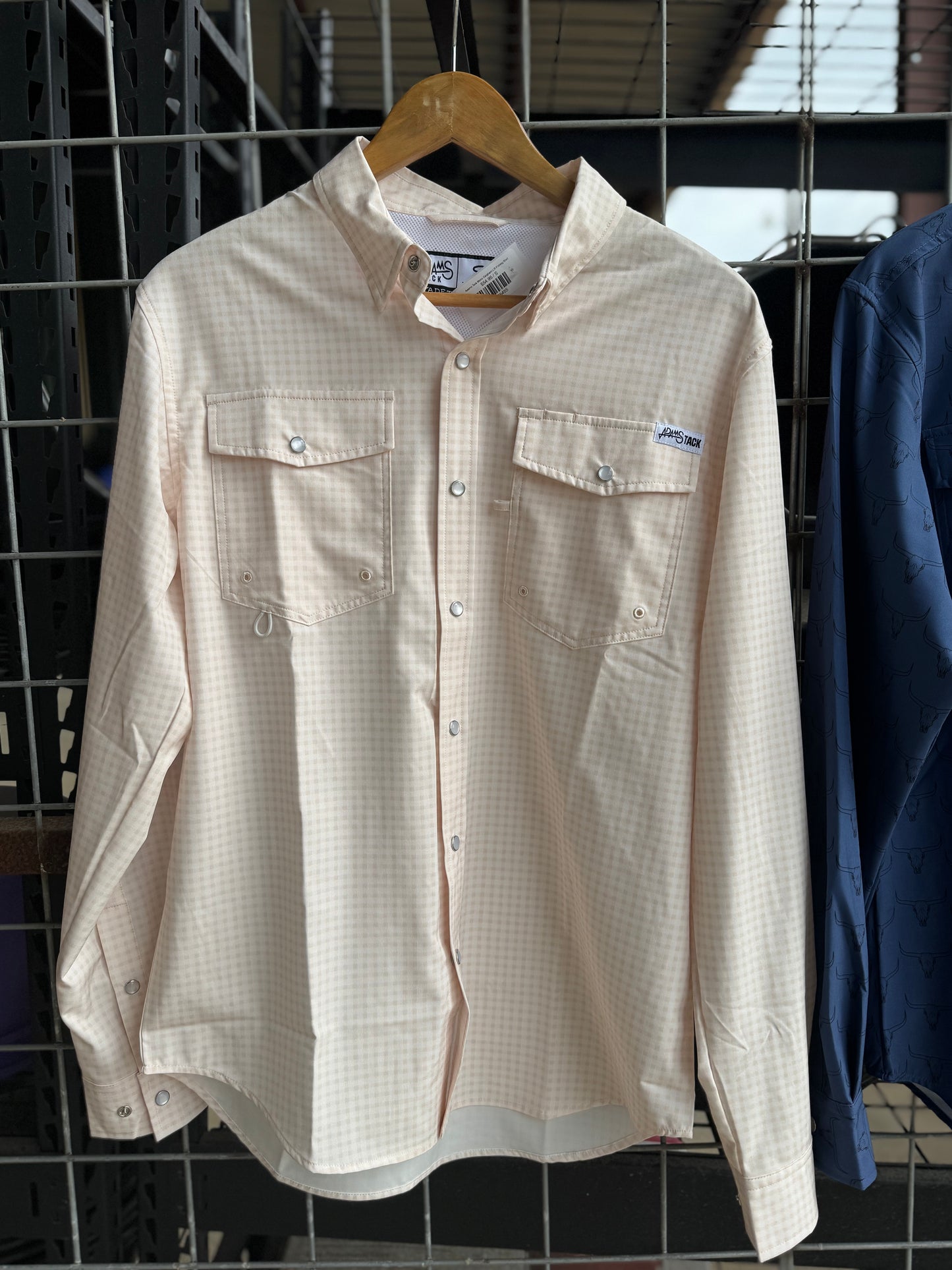 Adams Tack Mens Gingham L/S Fishing Shirt