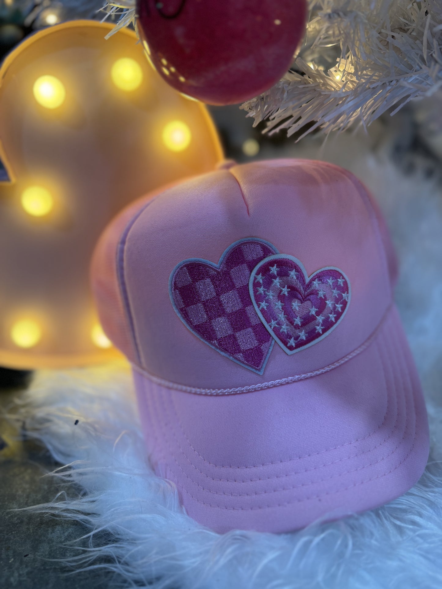 Pink Heart Trucker Cap