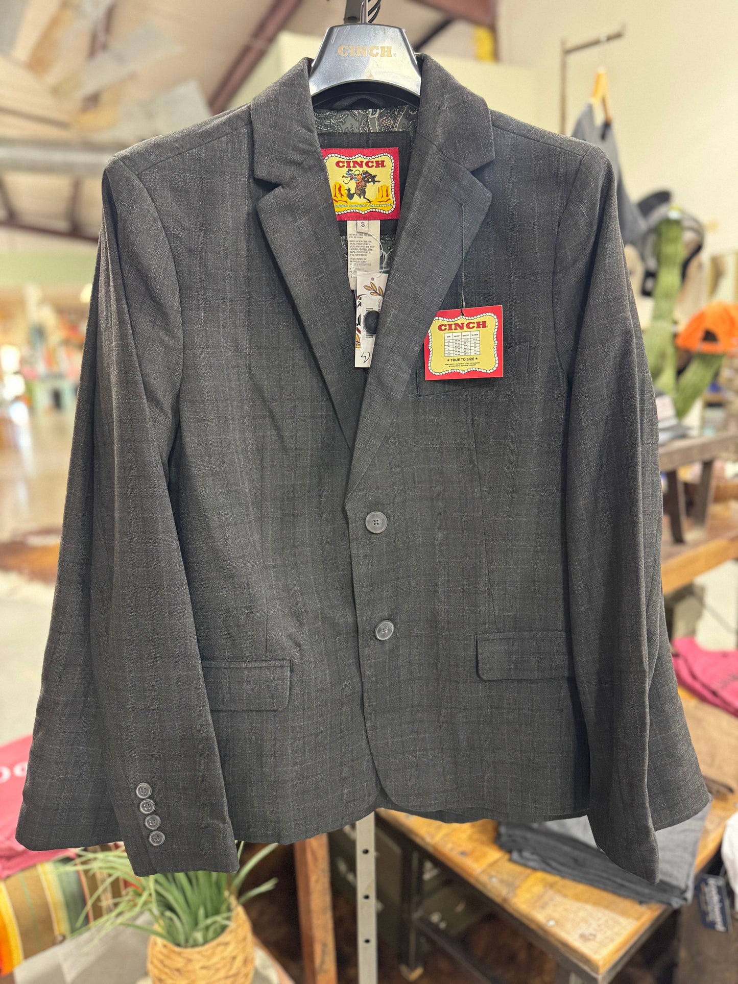 Cinch Mens Sport Coat Charcoal