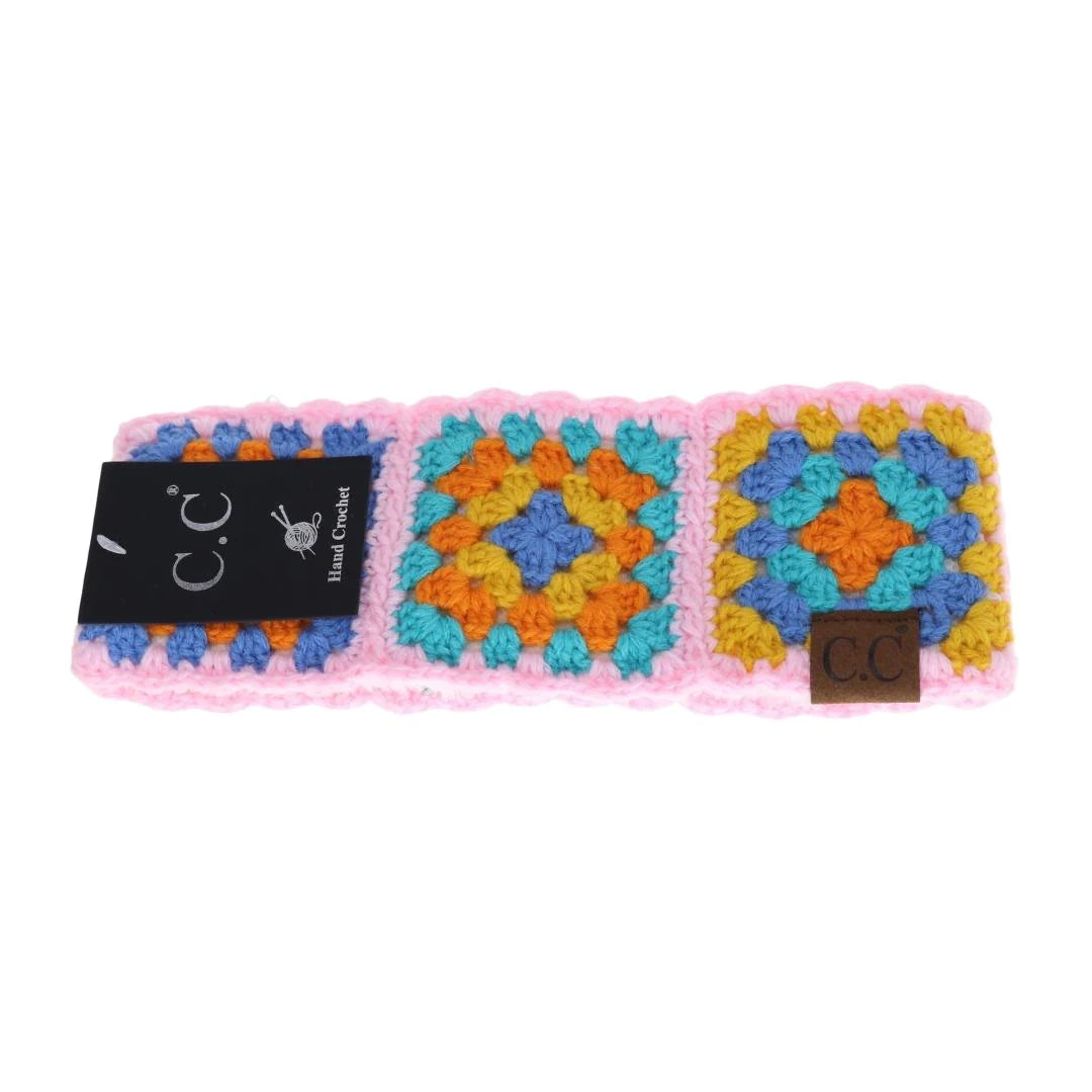 Fuzzy Lined Multi Color Crochet Head Wrap