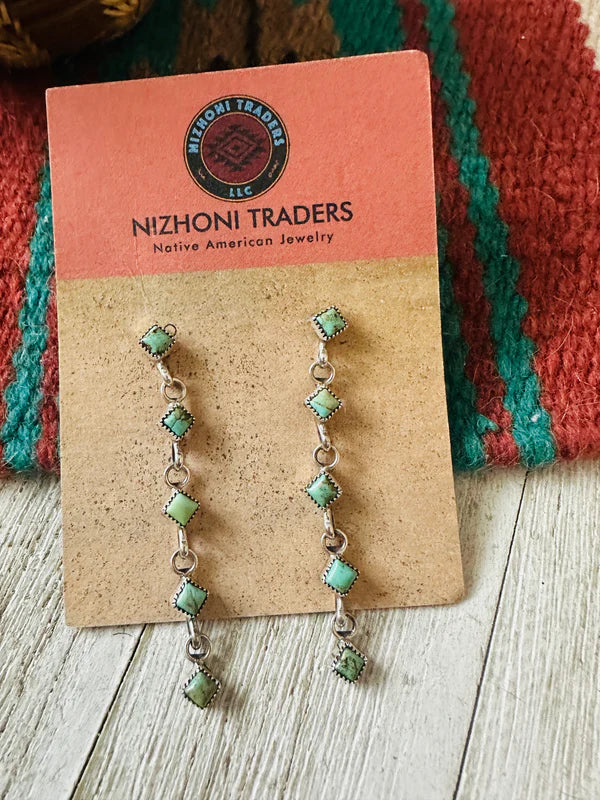 Handcrafted Sterling Silver & Turquoise Dangle Earrings