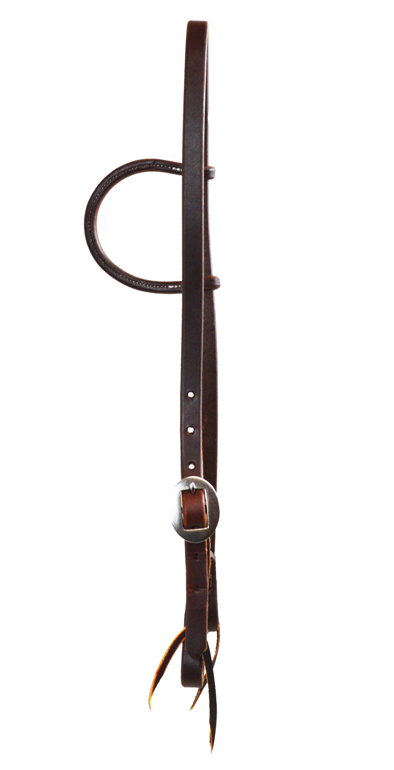 5/8" Single Steel Buckle Slip Ear Headstall (Dark Oil)