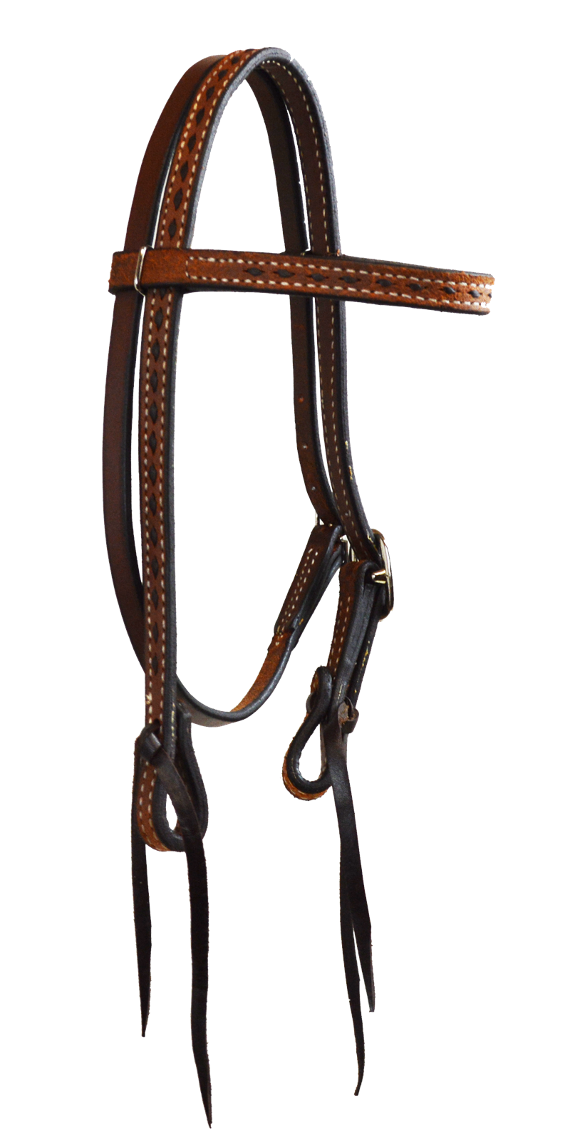 Pony Buck Stitch Browband Headstall (Dark Oil)