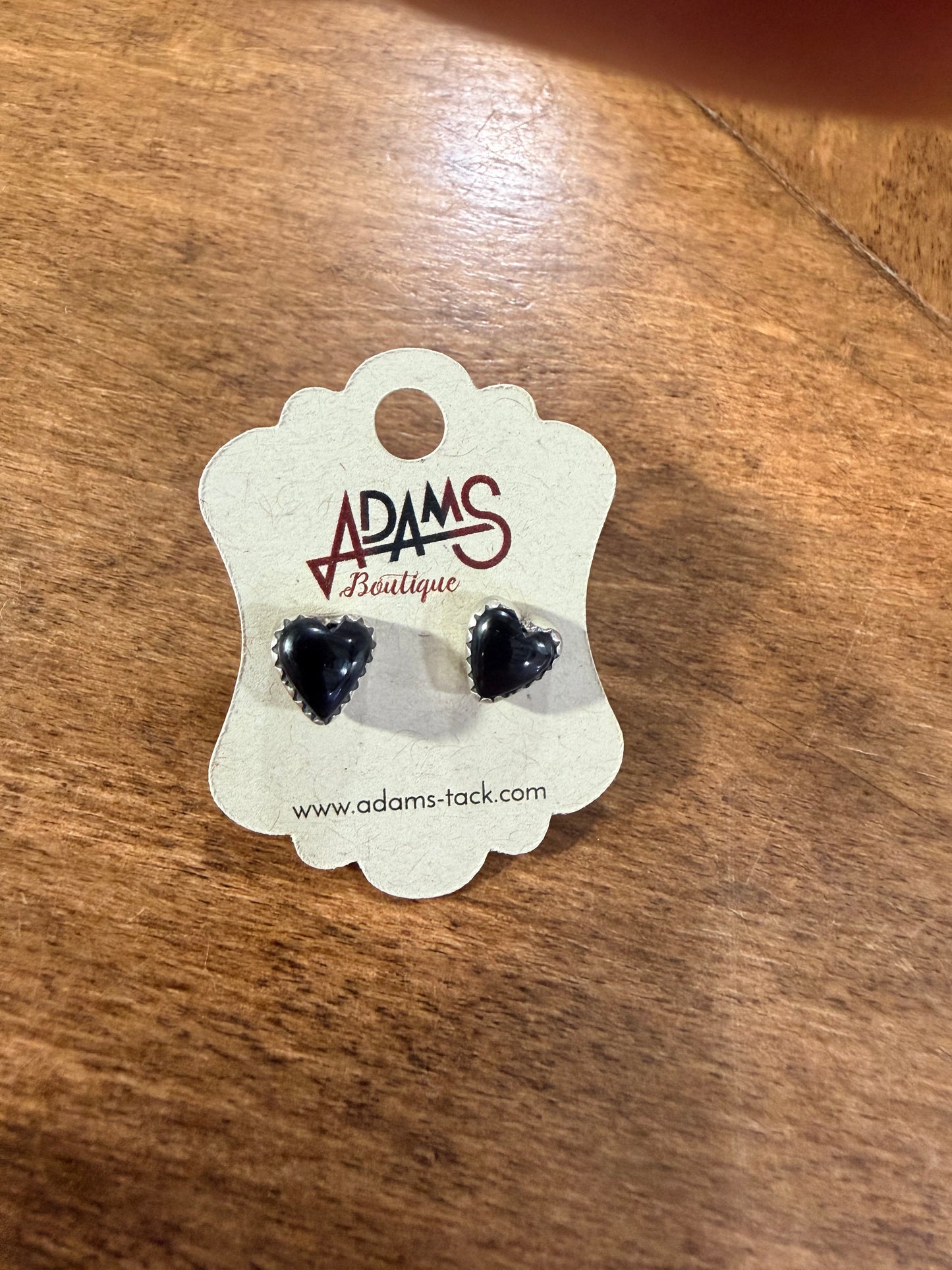 Onyx Heart Earrings