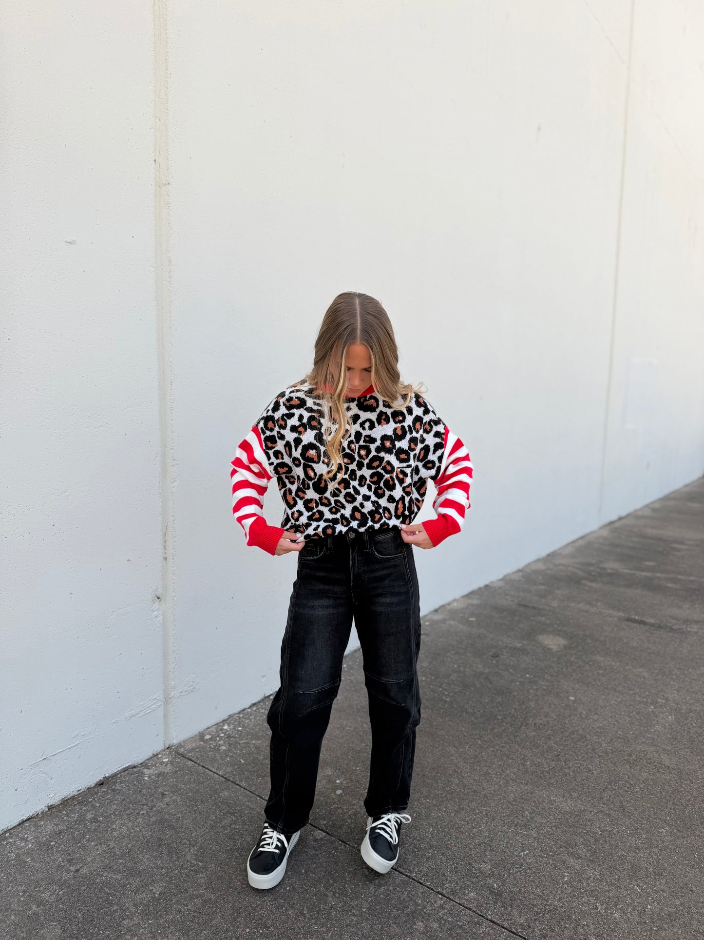 Vintage Round Neck Leopard Print Cardigan