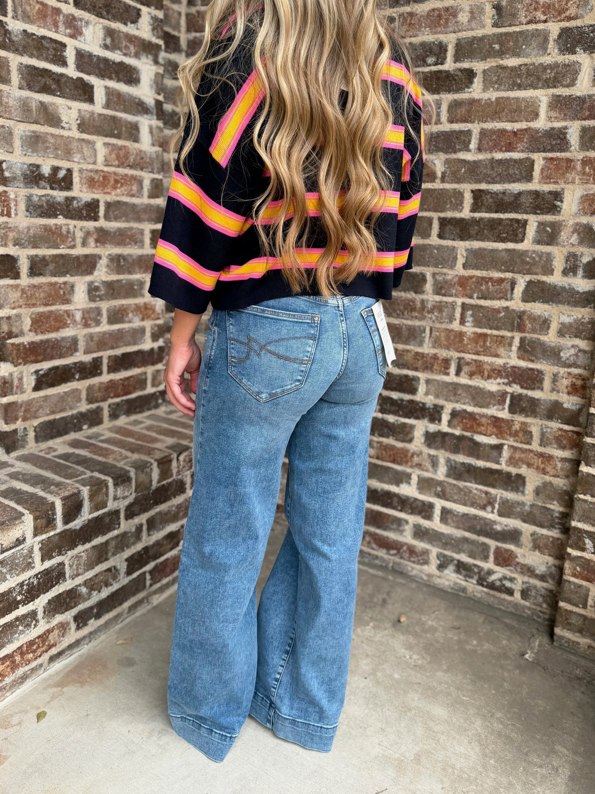 Striped Half Sleeve Knit Polo