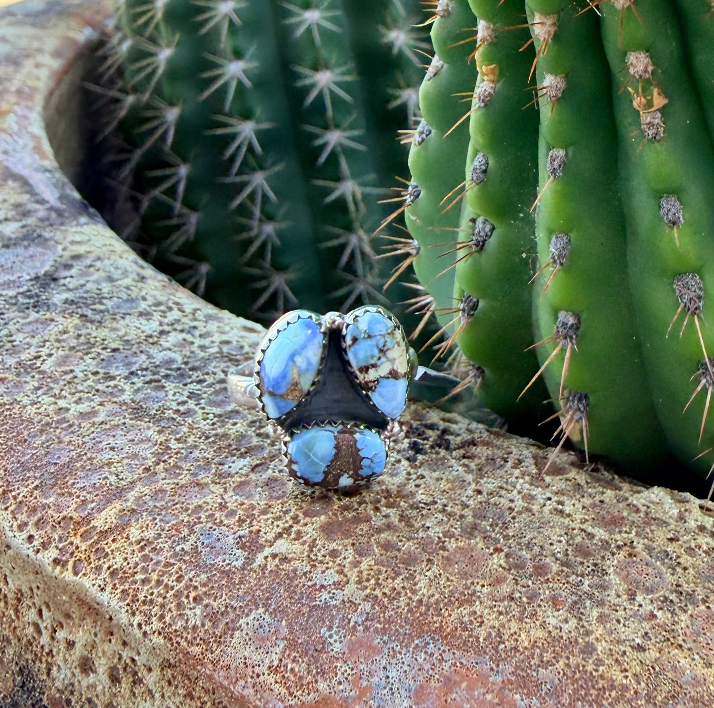Golden Hills 3 Stone Adjustable Ring