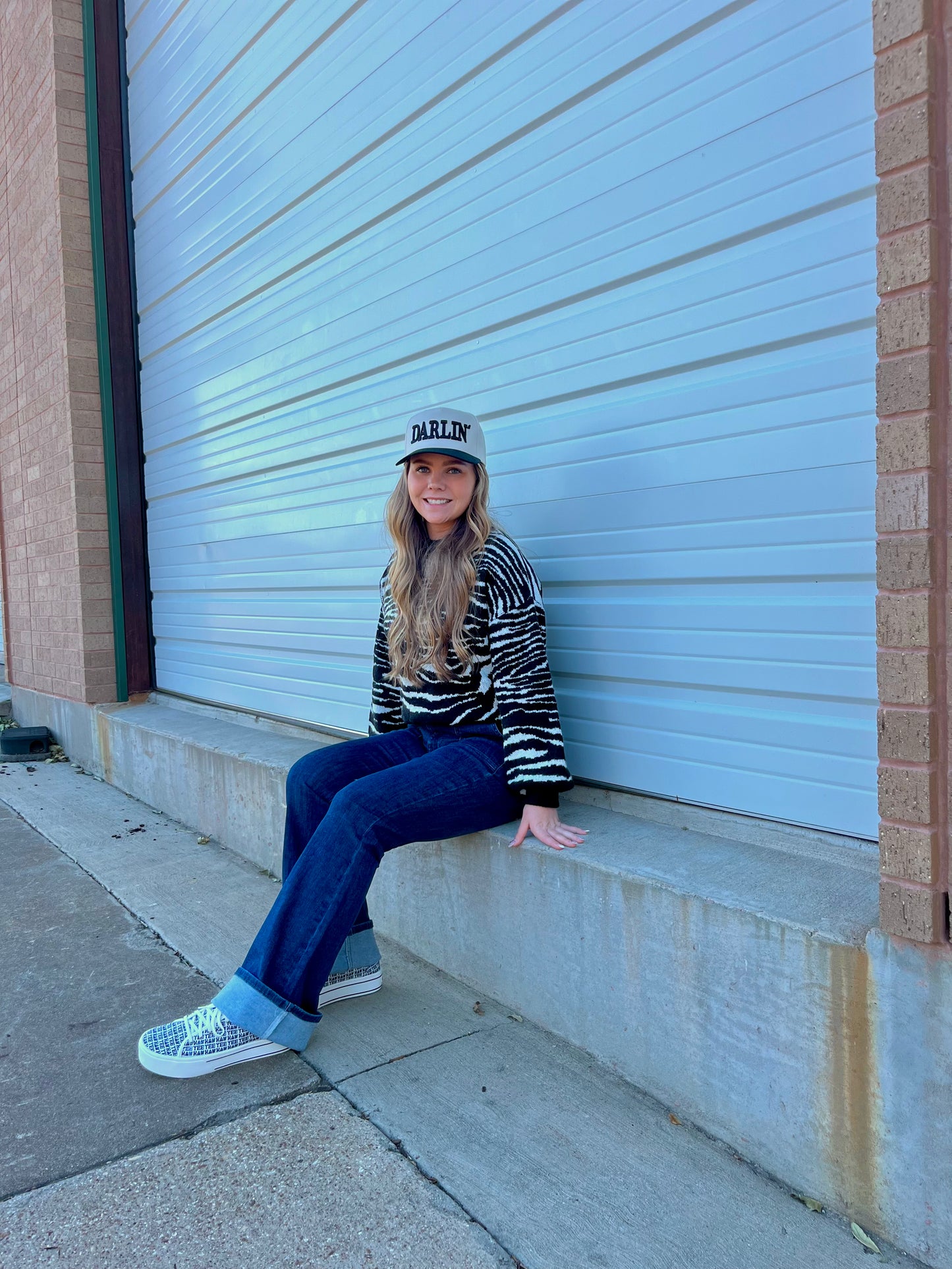 Mock Neck Zebra Pullover